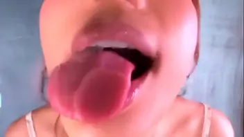 Hot lesbian tongue kissing