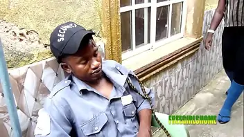 Security officer bang s his boss s visitor outdoor sex