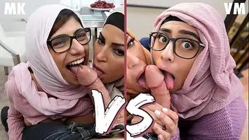 Arab hijab threesome