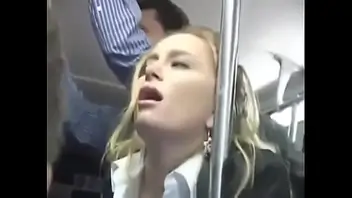Beautiful girl groped in a bus