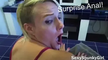 Blindfolded anal surprise