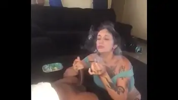 Colombiangirl gives blow job in yellow shirt