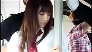 Japanese public bus uncensored grope
