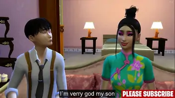 Jealous japanese mom and son