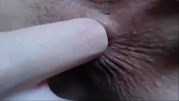 Lesbian anal fingering close up